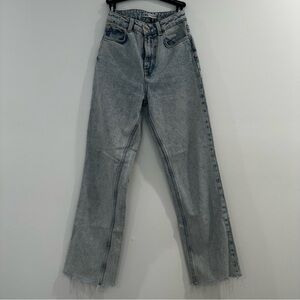 Zara Blue Flare Wide Leg Jeans High-Rise